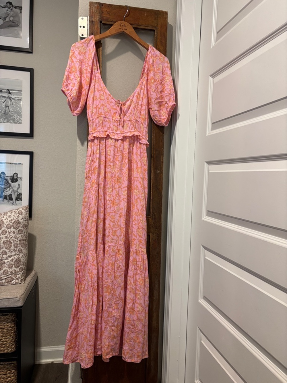 Billabong Pink and Orange Floral Maxi Dress